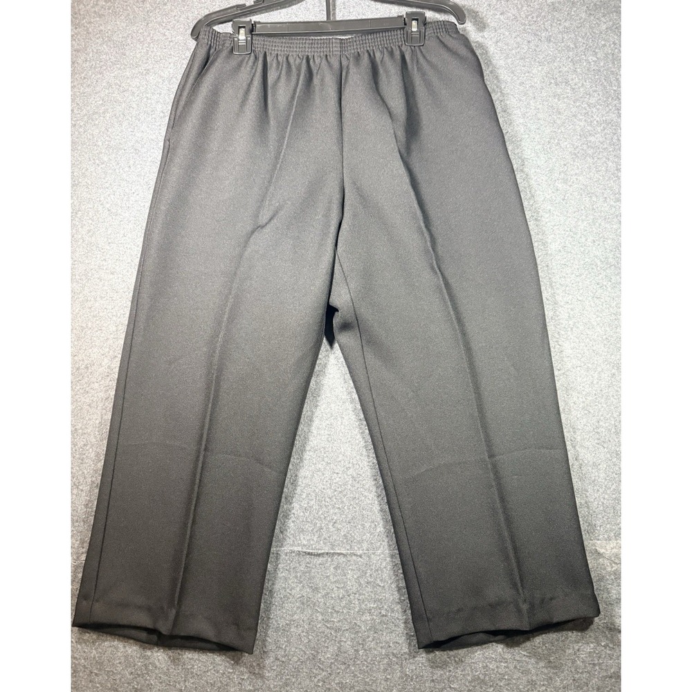 Alfred Dunner Petite Black Elastic Waist Pull-On Dress Pants Size 16P